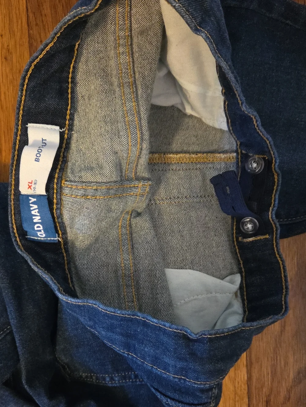Old Navy Girl’s Boot-cut Jeans Trio - Light Blue, Medium Blue & Black XL (14-16)